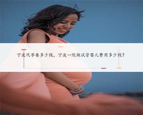 宁波代孕要多少钱，宁波一院做试管婴儿费用多少钱？