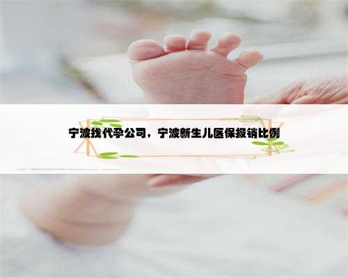 宁波找代孕公司，宁波新生儿医保报销比例